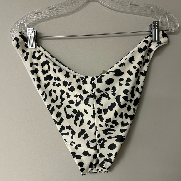 Aerie Leopard Print High Cut Cheeky Bikini Bottoms - Picture 2 of 3